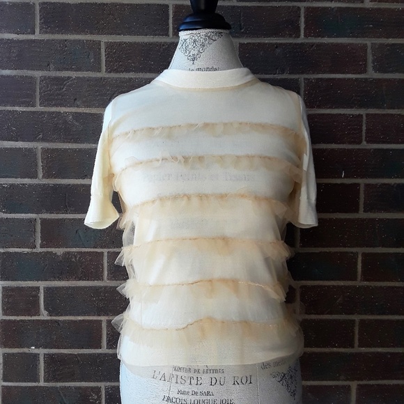 J Crew Tippi Tulle Merino Wool Sweater - Picture 1 of 3